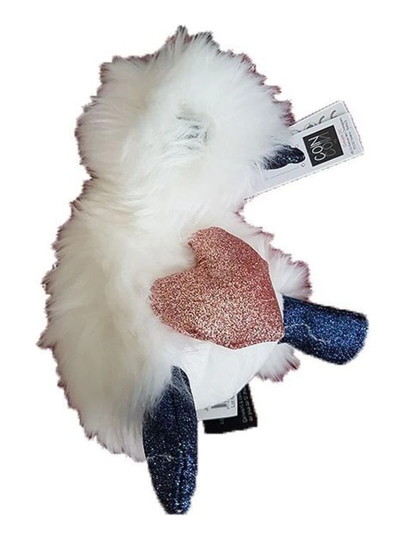 doudou Doudou et compagnie Canard Blanc Je T'aime cœur pattes bleu 18 cms Coin Coin Pantin Blanc