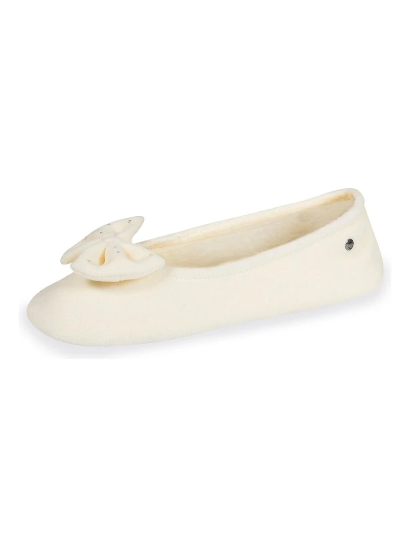 Chaussons ballerines Femme strass Ivoire Blanc