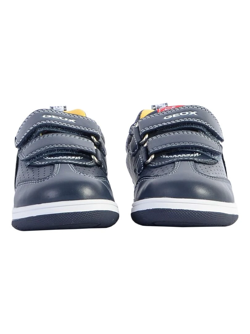 Basket Cuir EnfantGarçons Geox New Flick   Bleu