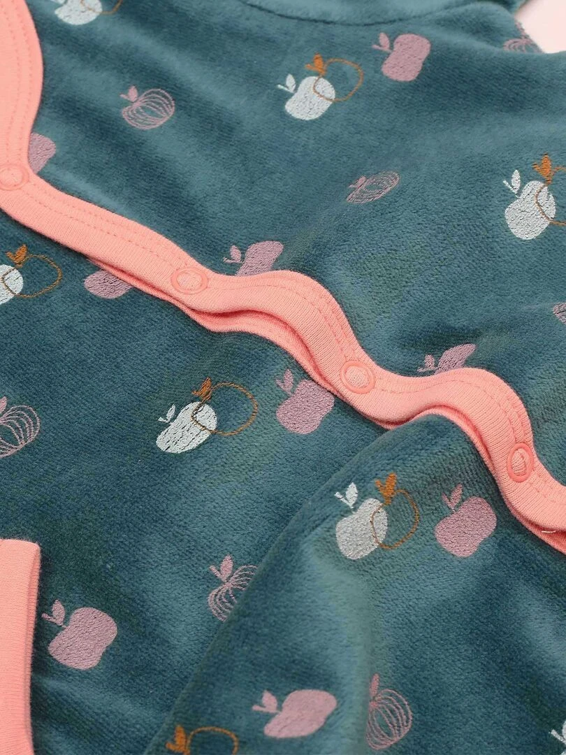 pyjama bébé motif pomme   Bleu