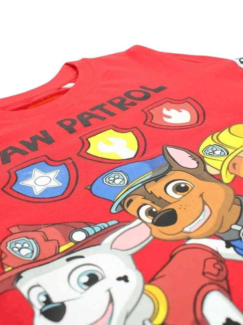 La Pat' Patrouille   T shirt garçon imprimé La Pat' Patrouille en coton   Rouge