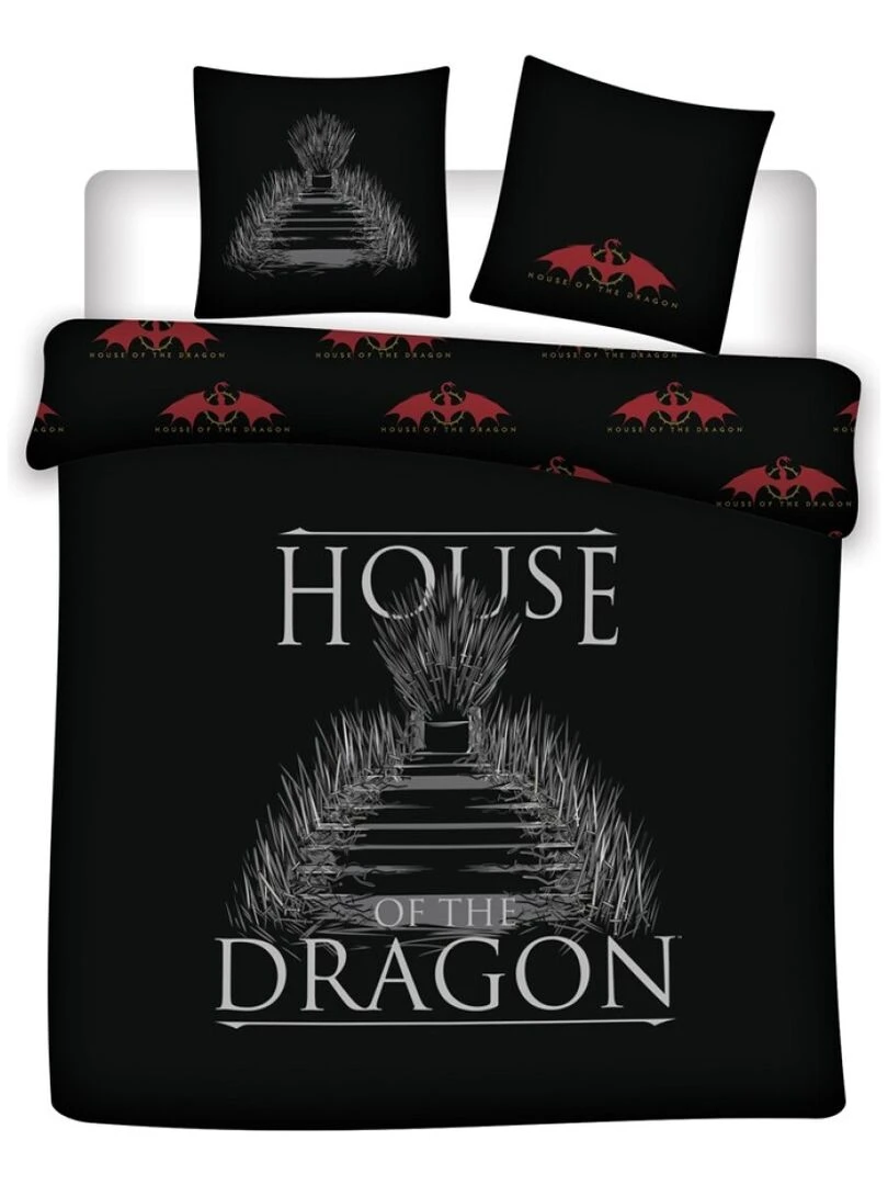 Parure de lit double réversible House of the Dragon 220 cm x 240 cm Multicolore