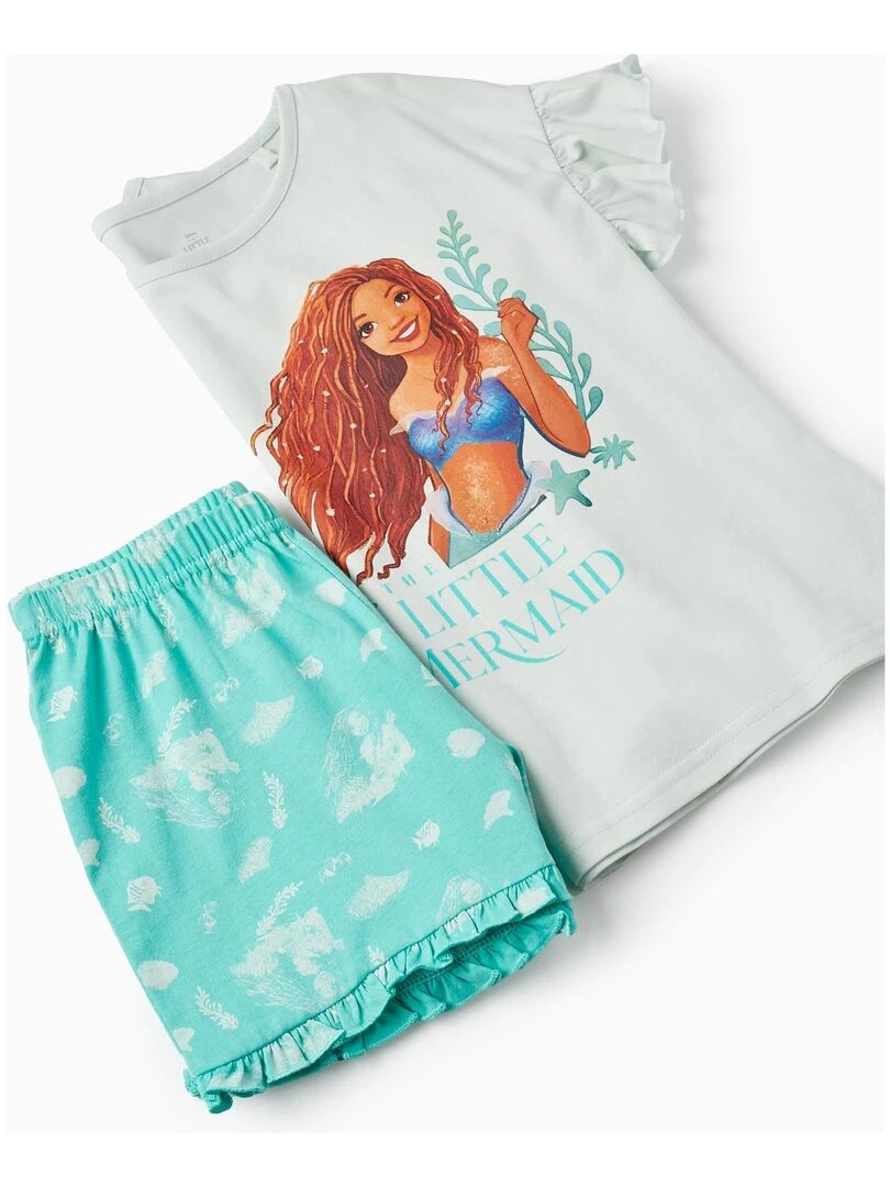 Pyjama en coton pour fille 'La Petite Sirène   Ariel' manches courtes DISNEY PRINCESSES   Bleu clair