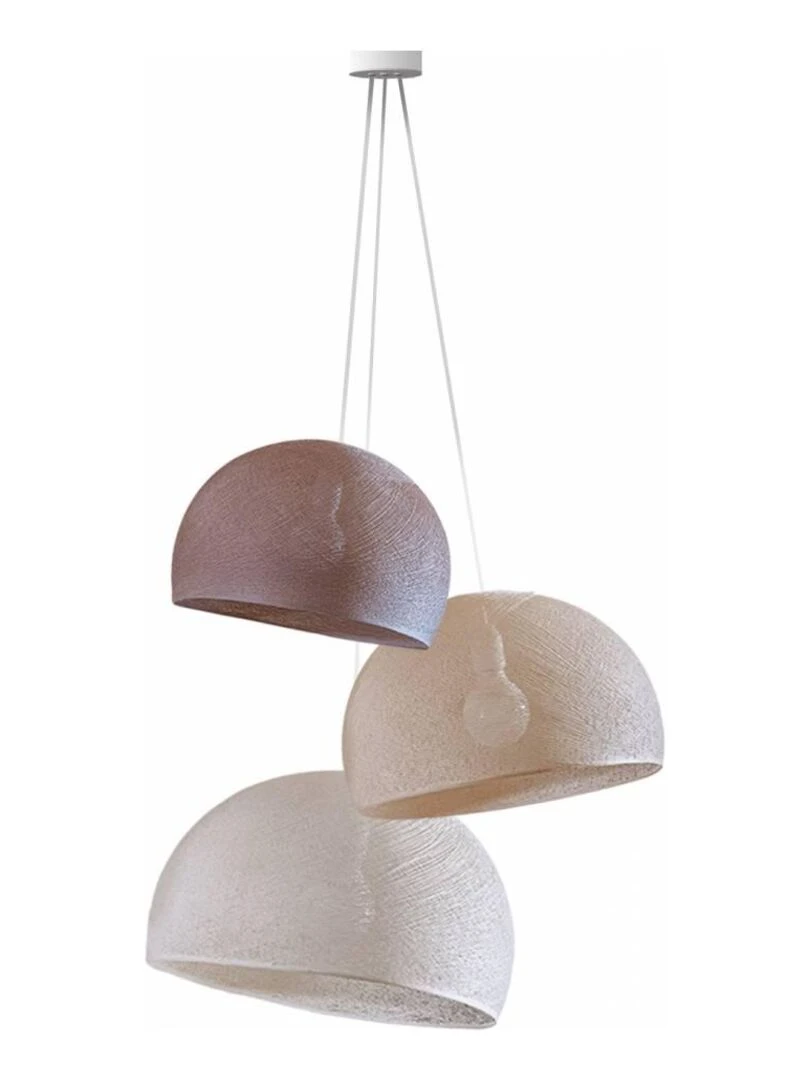 Suspension 3 coupoles Vieux rose