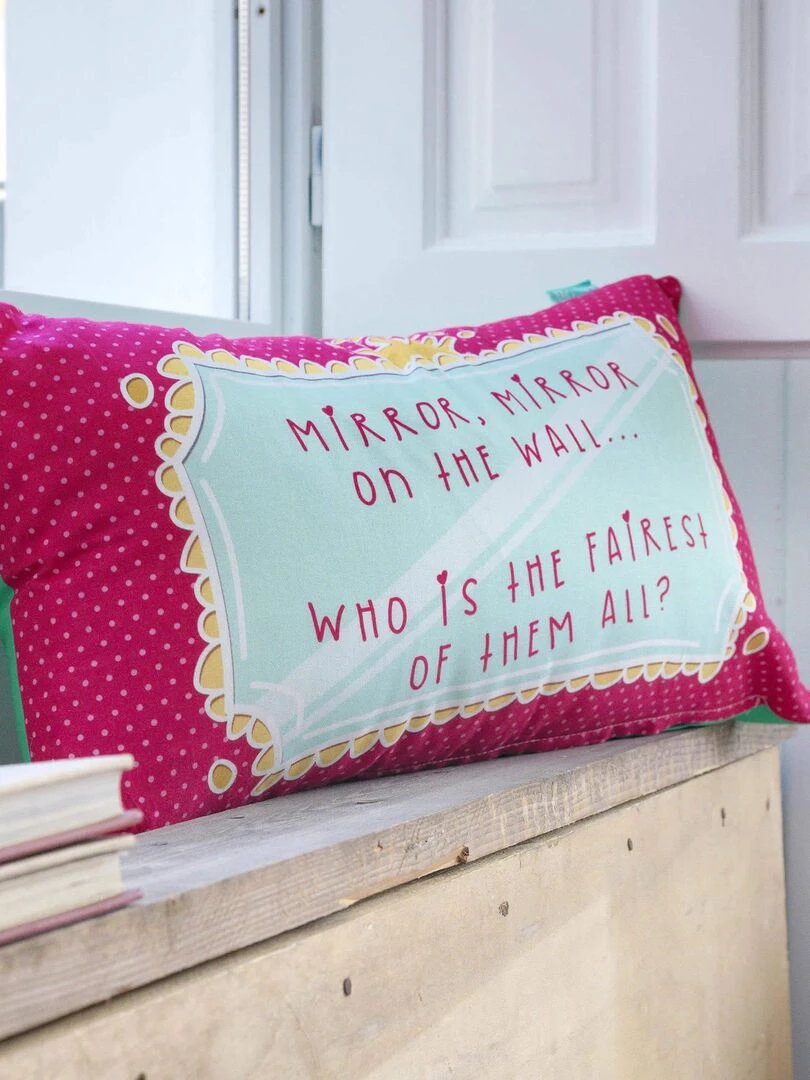 Housse de coussin Mirror mirror "Happyfriday" Blanc
