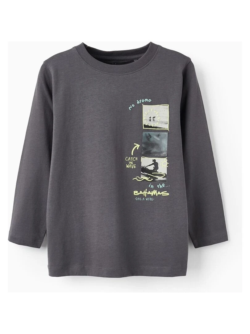 T shirt à manches longues pour garçon 'Bahamas' manches longues Gris