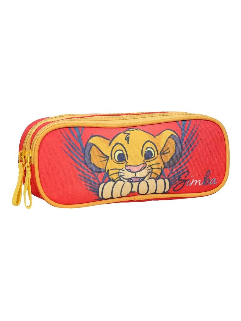 Trousse scolaire 2 compartiments Le Roi Lion Disney Rouge Bagtrotter Rouge