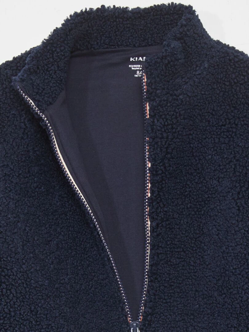 Sweat en sherpa zippé   Bleu