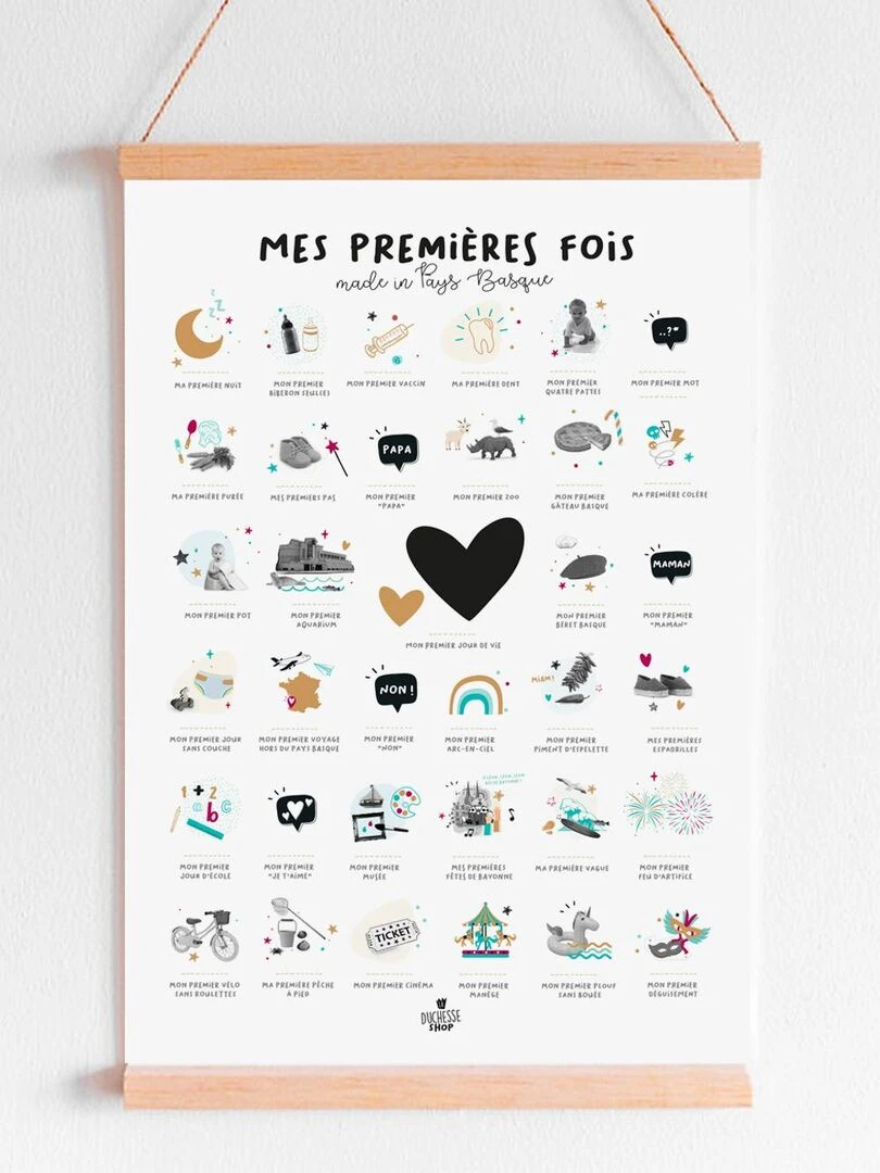 Affiche mes Premières Fois Pays Basque   Blanc Doré