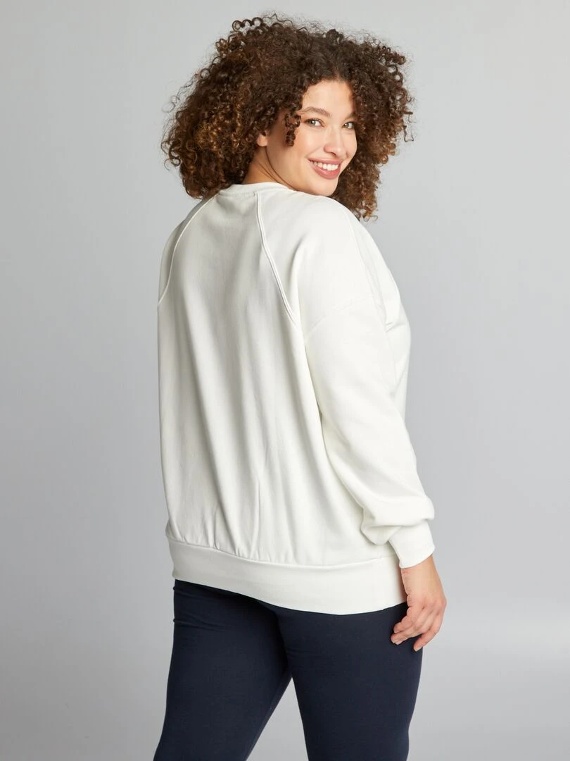 Sweat oversize en molleton   blanc