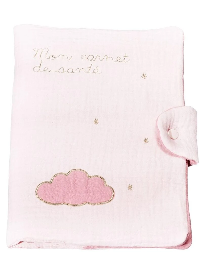 Protège carnet de santé en coton SAUTHON Rose