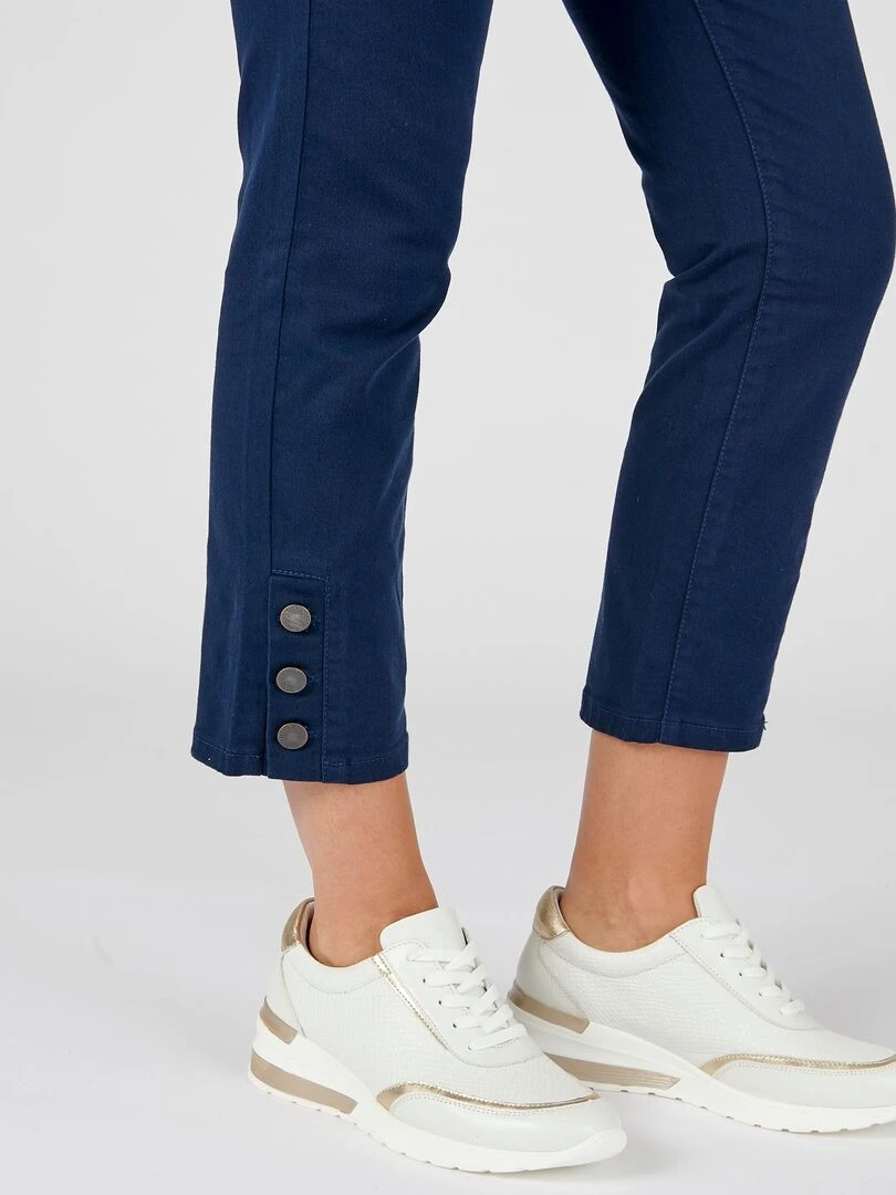 Pantalon 7/8ème boutons bas de jambes   Damart   Bleu marine