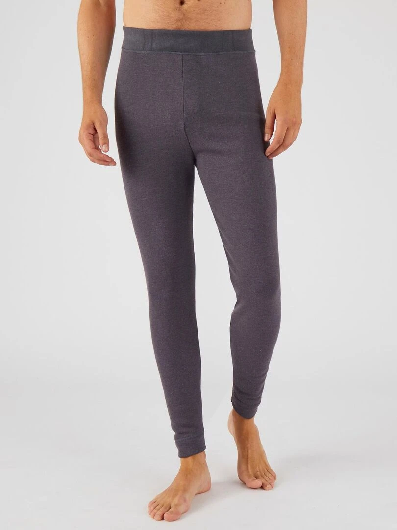Caleçon long homme molleton gratté Thermolactyl Sensitive Damart Gris foncé