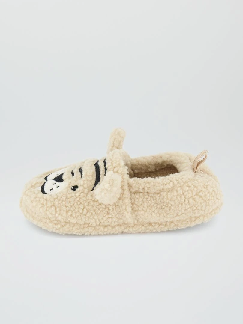 Chaussons en sherpa   Beige