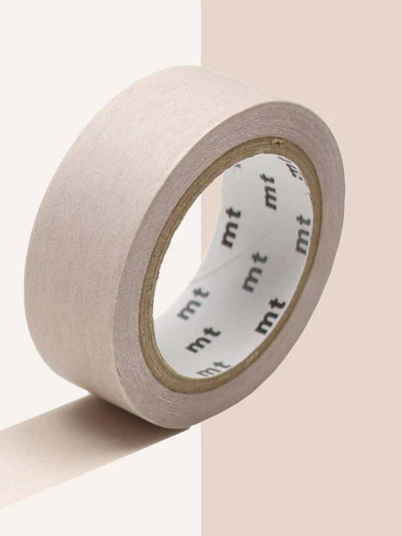 Masking tape unicolore pastel   Marron   1 5 cm x 7 m   N/A