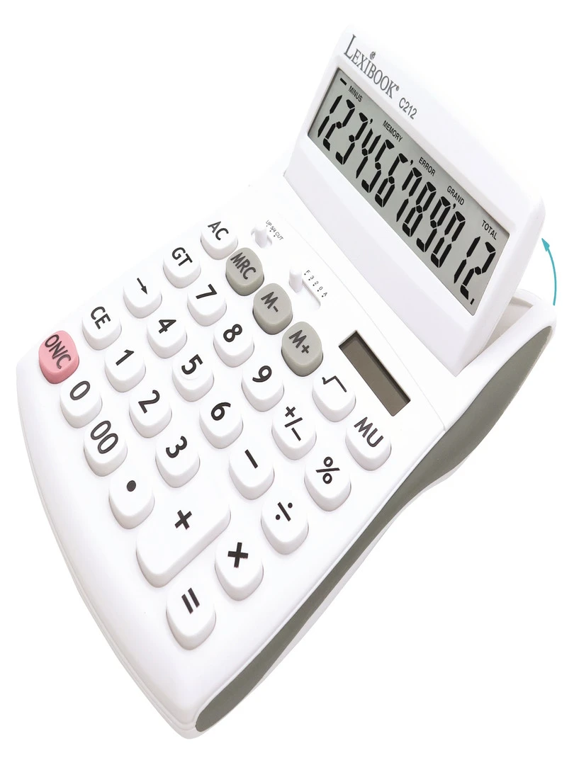 Calculatrice De Bureau 12 Chiffres Avec Écran À Angle Ajustable Et Finition Rubber   N/A