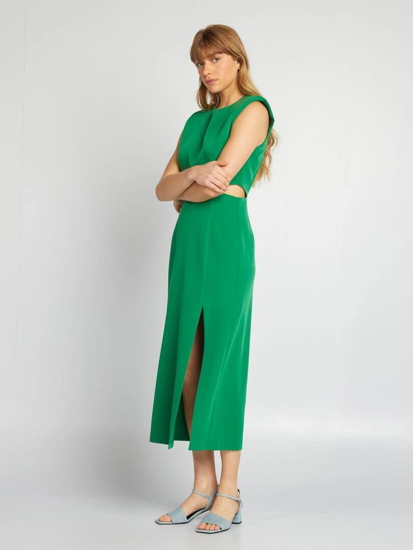 Robe longue à ouvertures vert