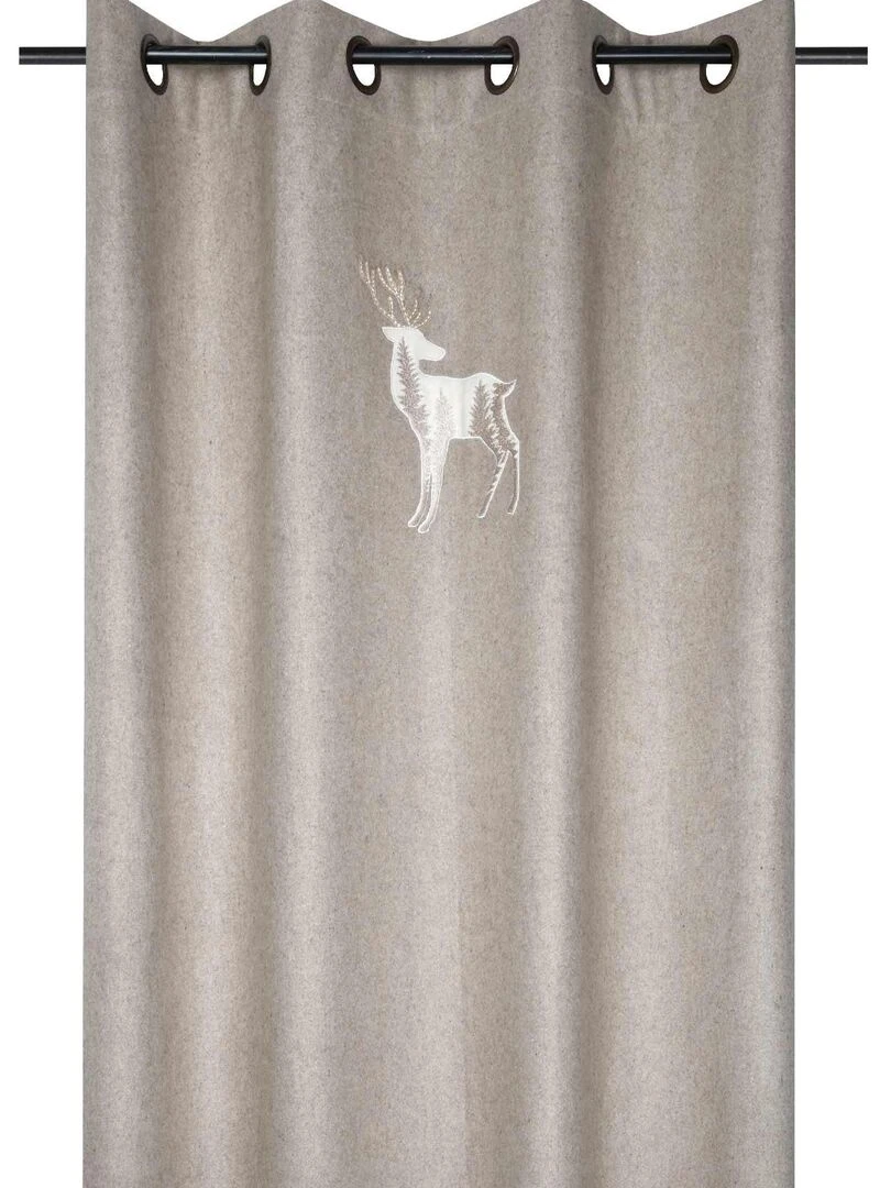 Rideau tamisant Effet laine Taupe
