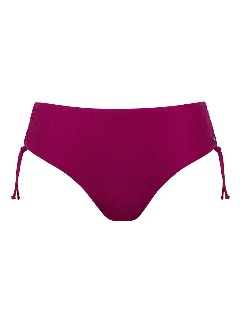 Bas maillot slip de bain taille haute côtés réglables Palma   Violet