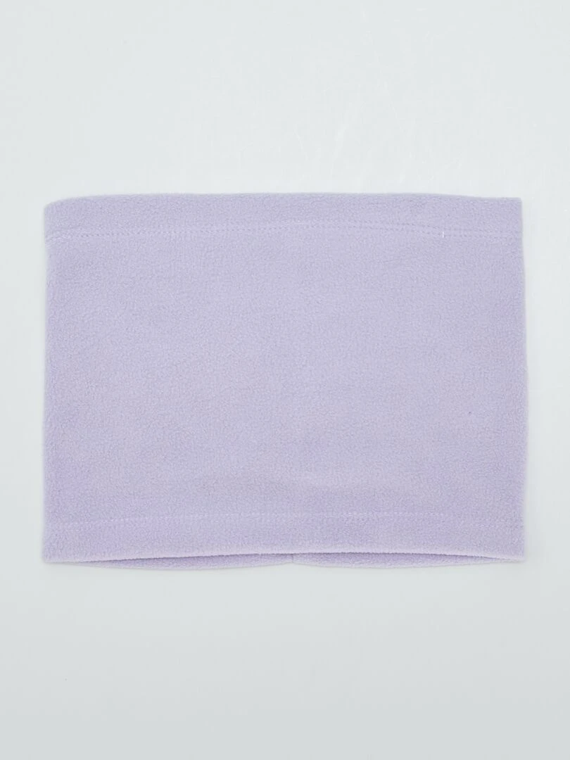 Ensemble de ski bonnet + snood en polaire Violet