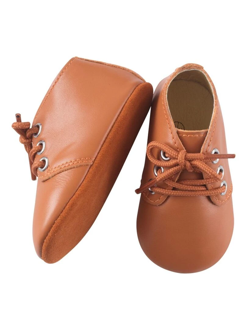 Chaussures bébé cuir souple Gaby   Camel