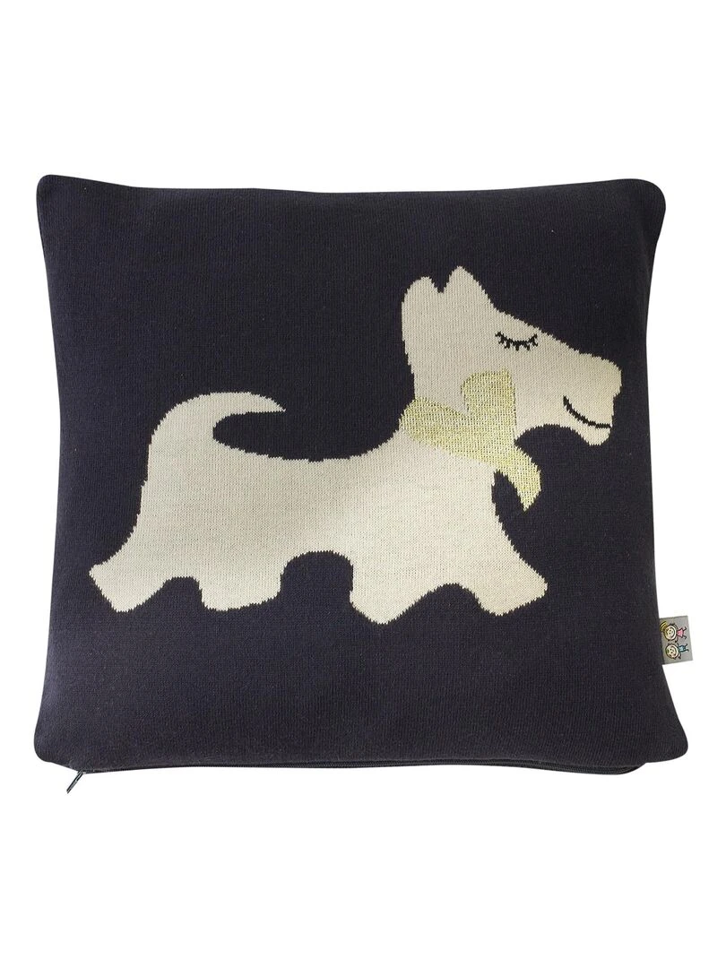 Taie de coussin chien Scotty Noir