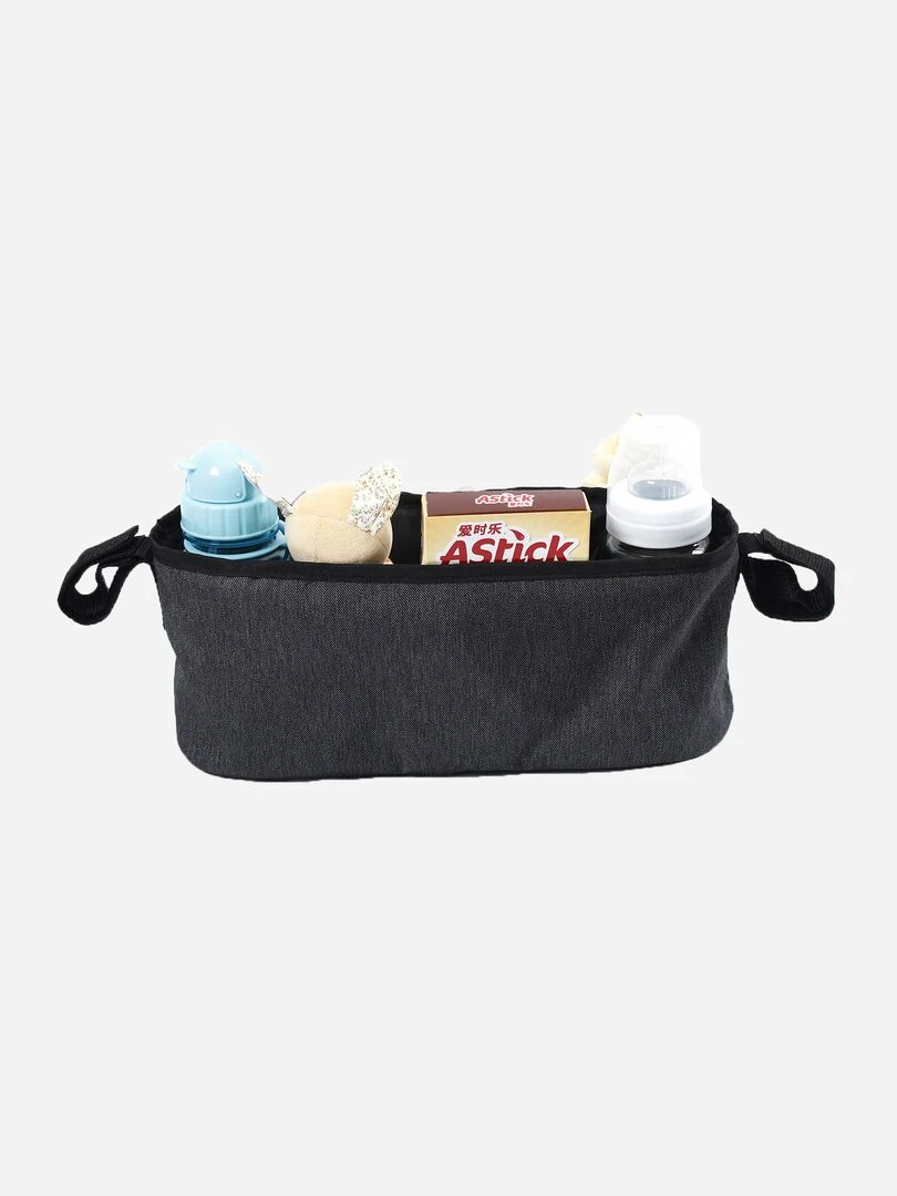Sac de poussette + porte gobelets   Gris