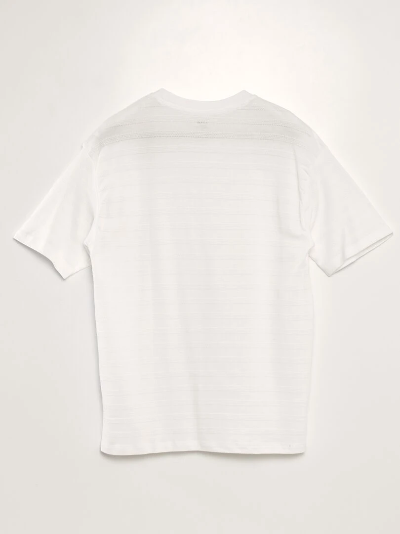 T shirt en coton texturé blanc