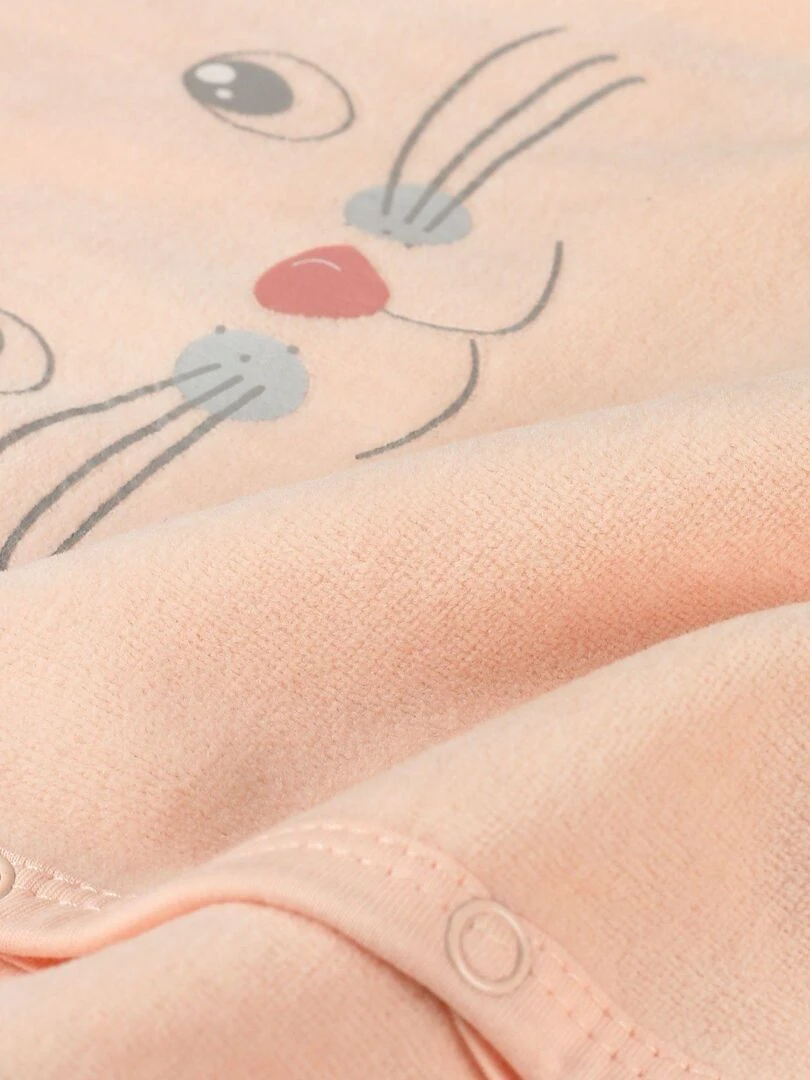 Pyjama naissance en velours   Rose