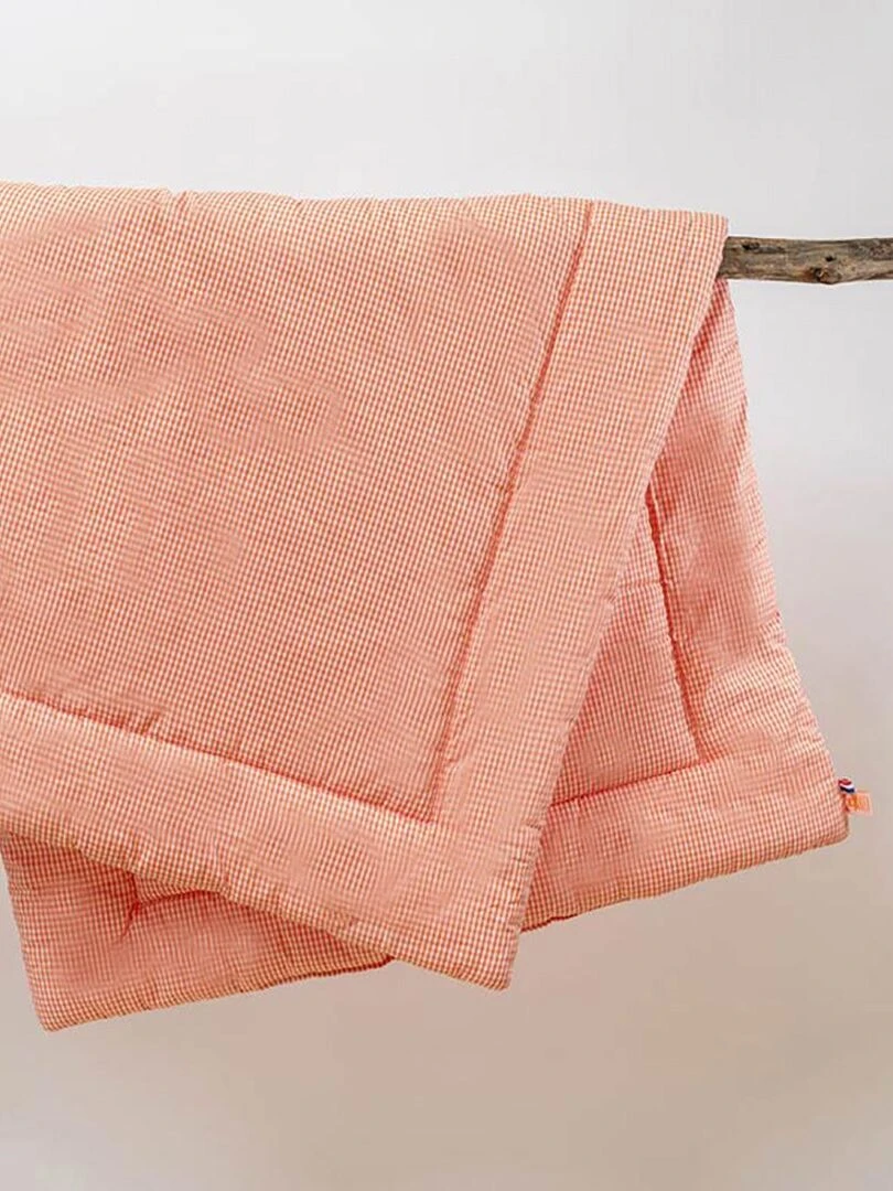 Edredon en Coton Bio Vichy   Orange