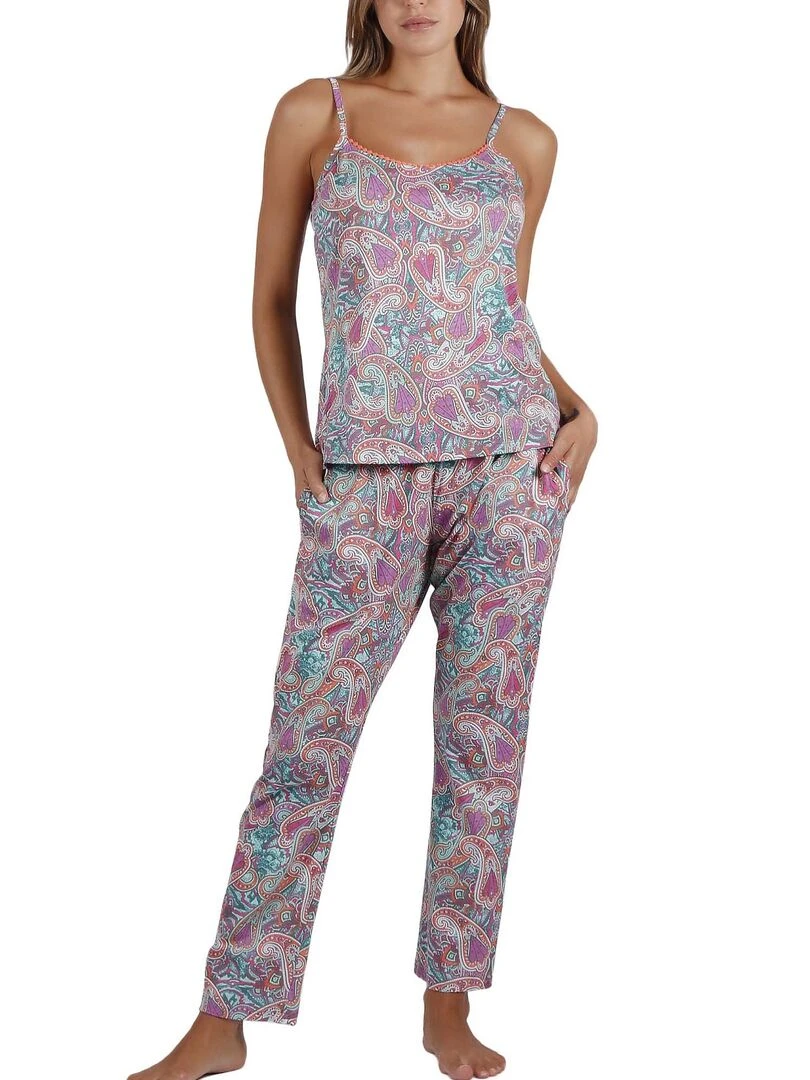 Ensemble top et pantalon de plage Cachemire Multicolore