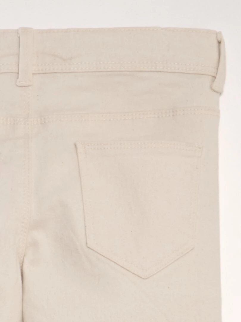 Pantacourt skinny à taille haute   Crème