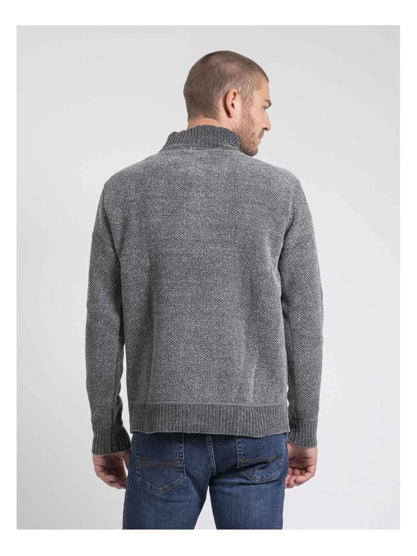 Pull col montant zippé LANGUR Gris