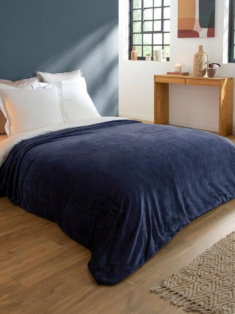 DODO Couverture Polaire Extra Douce Coloris Bleu Bleu foncé