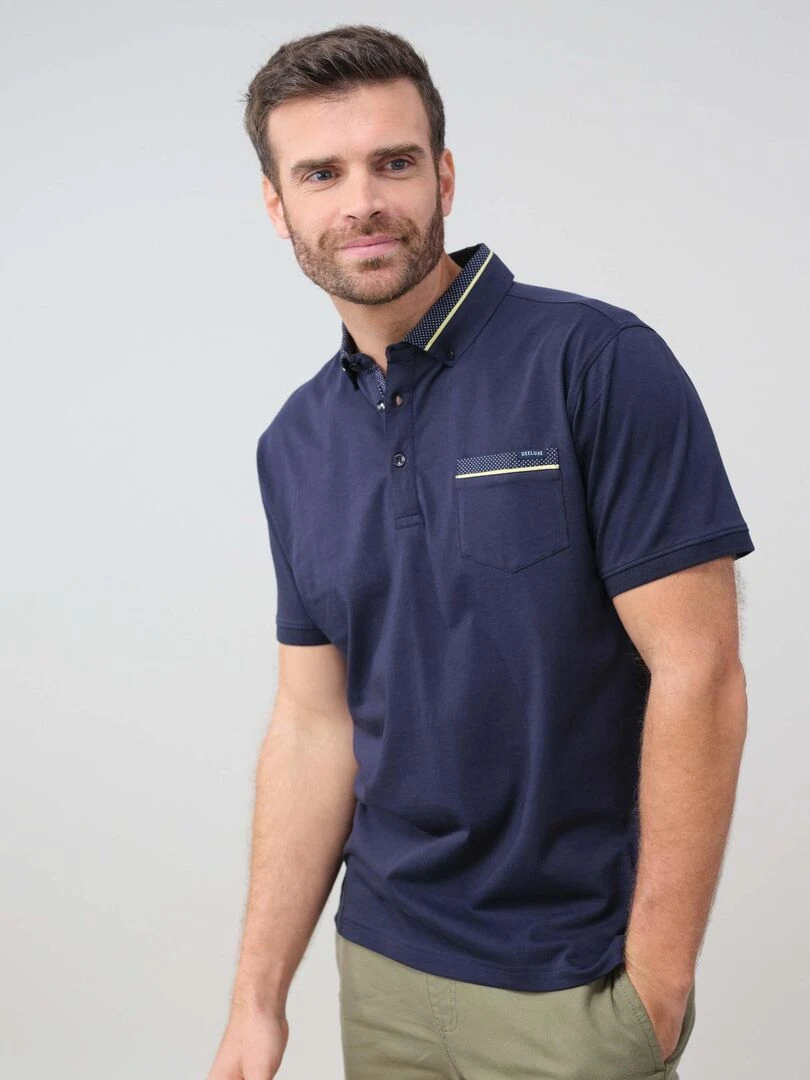 Polo uni pour homme 'Deeluxe'   Bleu marine