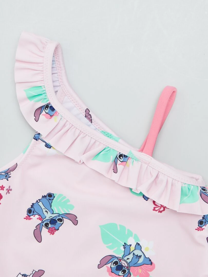 Maillot de bain asymétrique 'Stitch'   Rose
