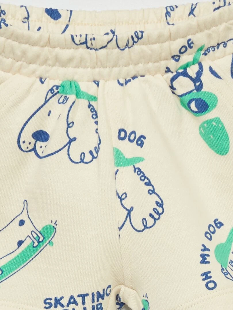 Short en molleton Blanc