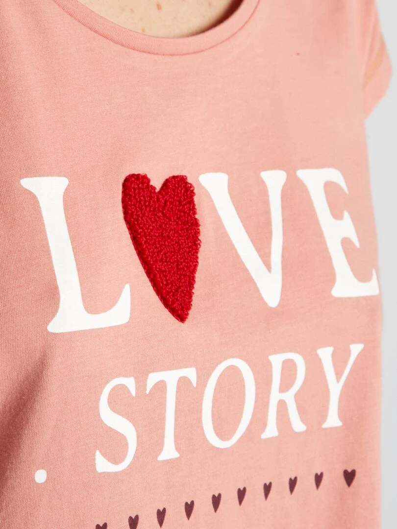 Ensemble de pyjama Love   2 pièces   Rose
