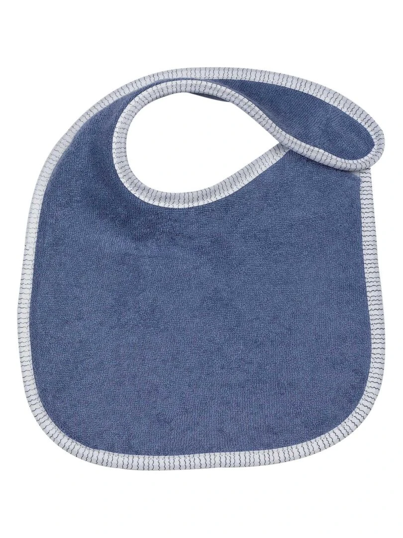 Lot de 7 bavoirs de naissance à velcro bleu marine   Bleu