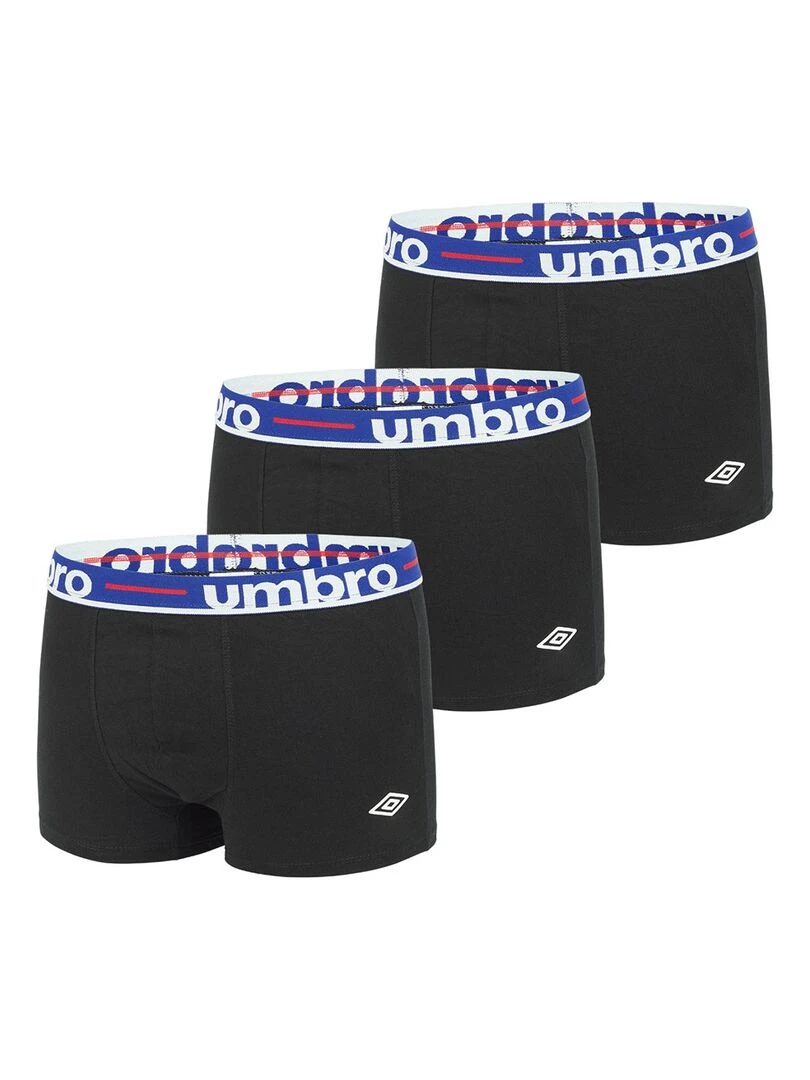 Lot de 3 Boxers coton homme Line Class Umbro Noir