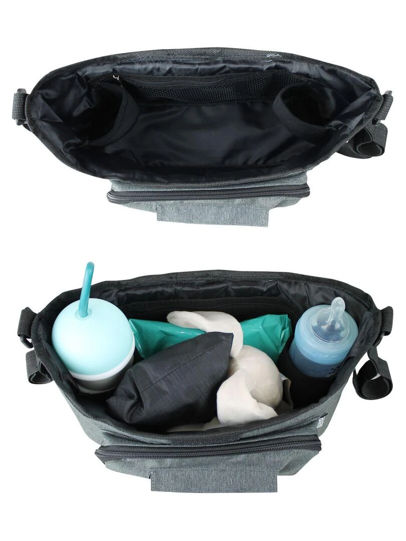 Sac à langer  de rangement pour poussette   Monsieur Bébé   Gris