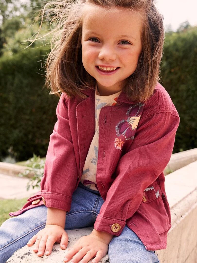 Veste en jean fille Jodhpur   Rose