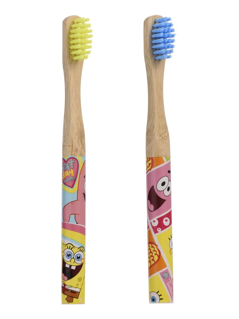 Bob l'Eponge Set de 2 Brosses à Dents en Bambou N/A
