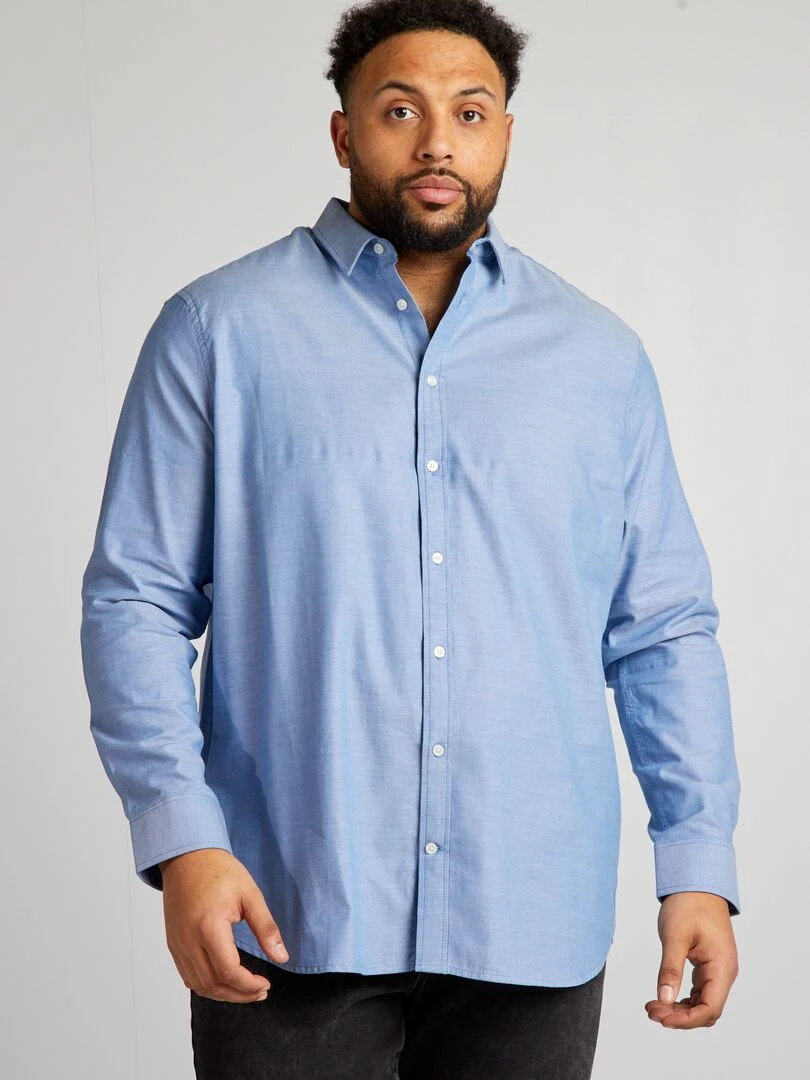 Chemise dobby   Bleu