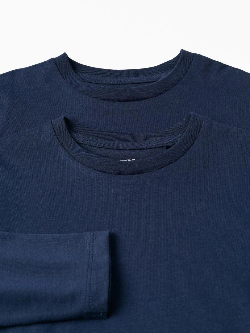 Pack 2 T shirts à manches longues pour garçon manches longues   Bleu foncé