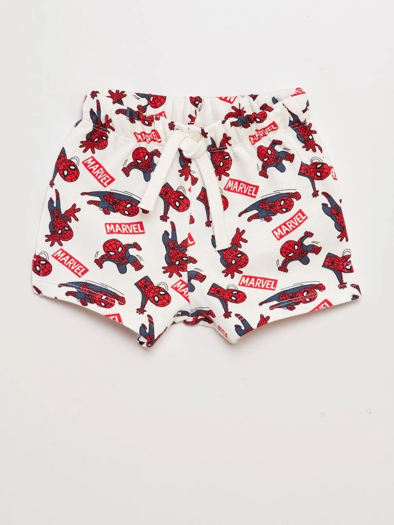 Short en French Terry 'Spider Man' Blanc/rouge