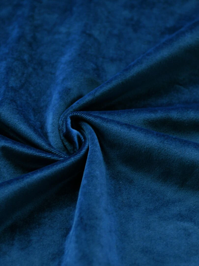 Rideau feutré en velours uni Bleu marine