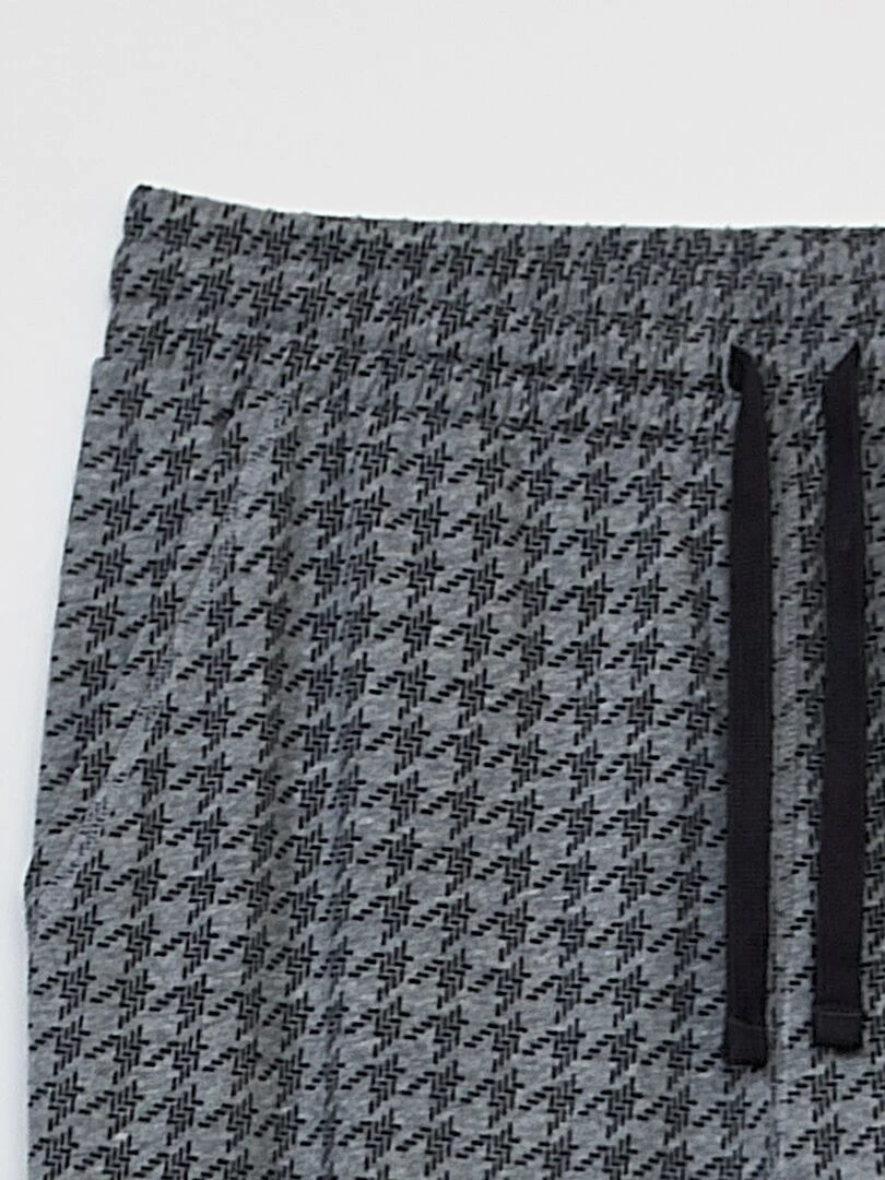 Pantalon de pyjama imprimé fantaisie   Gris pied de poule