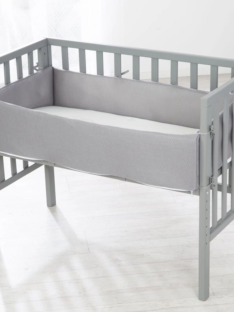 ROBA Lit Cododo "safe asleep®" 2en 1 + Matelas Ventilé + Tour + Barrière Gris Gris