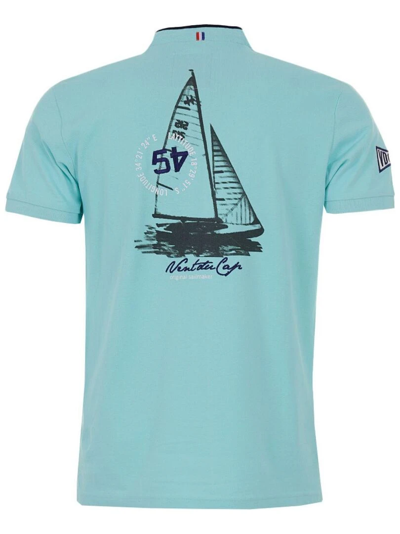 Polo manches courtes homme CARMAND VENT DU CAP Bleu turquoise